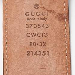 Gucci Green Guccissima Leather Interlocking G Buckle Belt 80CM