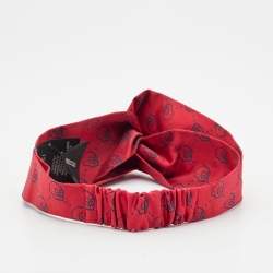Pre Owned Gucci Red GG Hamlet Silk Duchesse Headband