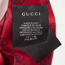 Pre Owned Gucci Red GG Hamlet Silk Duchesse Headband