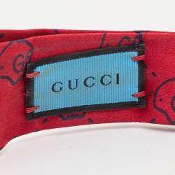 Pre Owned Gucci Red GG Hamlet Silk Duchesse Headband