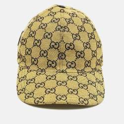 Pre Owned Gucci Yellow GG Canvas Baseball Cap S