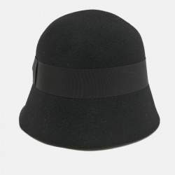 Pre Owned Gucci Black Rabbit Felt GG Bucket Hat M
