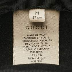 Pre Owned Gucci Black Rabbit Felt GG Bucket Hat M