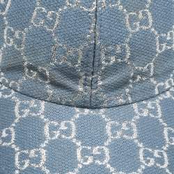 Pre Owned Gucci Blue GG Lamé Baseball Cap S