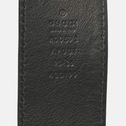 Gucci Black Leather GG Marmont Buckle Belt 90 CM