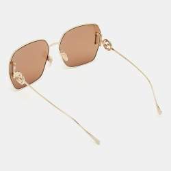 Gucci Brown/Gold Tone GG1207SA Interlocking G Oversized Sunglasses