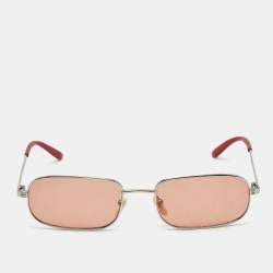 Gucci Red/Silver Tone GG1457S Rectangle Sunglasses