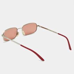 Gucci Red/Silver Tone GG1457S Rectangle Sunglasses