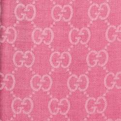 مملوكة مسبقًا Gucci Pink GG Supreme Jacquard Wool Blend Shawl