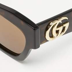 Gucci Tortoise Brown GG1422S Double G Frame Cat Eye Sunglasses