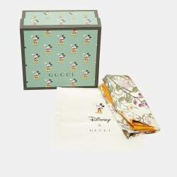 Gucci x Disney Yellow/Ivory Printed Silk Square Scarf