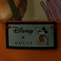 Gucci x Disney Yellow/Ivory Printed Silk Square Scarf