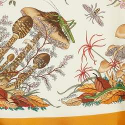 Gucci x Disney Yellow/Ivory Printed Silk Square Scarf