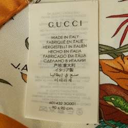 Gucci x Disney Yellow/Ivory Printed Silk Square Scarf