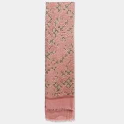 Gucci Pink GG Arabesque Modal Square Scarf 