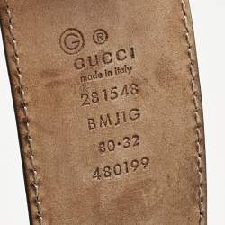Gucci Black Microguccissima Leather Buckle Belt 80CM