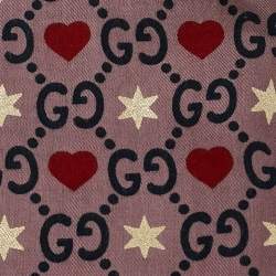 Gucci Pink Heart Horsebit Modal Scarf