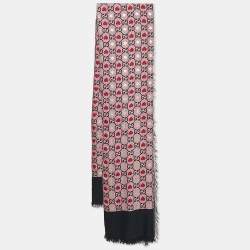Gucci Pink Heart Horsebit Modal Scarf