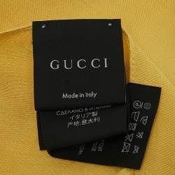 Gucci Yellow GG Jacquard Silk Blend Scarf