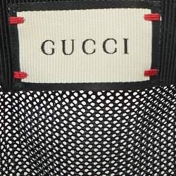 Gucci Black Vintage Logo Leather and Mesh Baseball Cap S