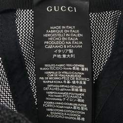 Gucci Black Vintage Logo Leather and Mesh Baseball Cap S