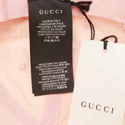 Pre Owned Gucci x NY Yankees Pink Cotton Drill Patch Detail Baseball Cap M