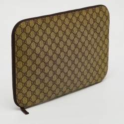 Gucci Beige/Brown GG Supreme Canvas Laptop Case