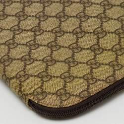 Gucci Beige/Brown GG Supreme Canvas Laptop Case