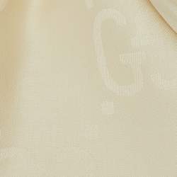 Gucci Cream GG Jacquard Silk & Wool Shawl