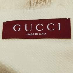 Gucci Cream GG Jacquard Silk & Wool Shawl