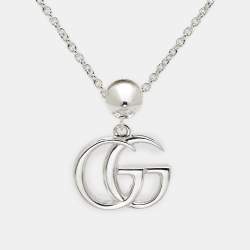 Gucci GG Marmont Resin GG Sterling Silver 925 Pendant Necklace