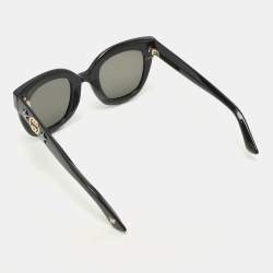 Gucci Black Acetate GG0208S Butterfly Sunglasses 