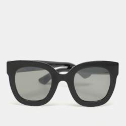 Gucci Black Acetate GG0208S Butterfly Sunglasses 