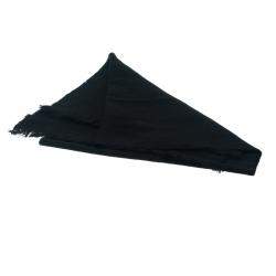 Pre Owned Gucci Black Guccissima Fringed Edge Wool Scarf