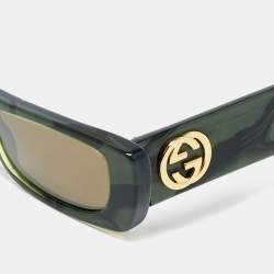 Pre Owned Gucci Green/Grey GG0516S Interlocking G Rectangle Sunglasses