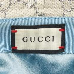 Gucci White GG Lamé Wool Bucket Hat M