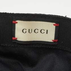 Gucci Black Original GG Canvas Web Detail Baseball Cap S