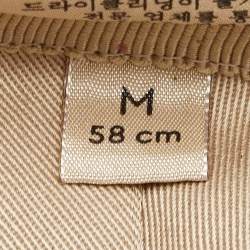 Gucci Beige GG Canvas Leather Trimmed Bucket Hat M