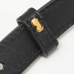 Pre Owned Gucci Beige/Black Leather GG Marmont Slim Reversible Belt 75CM