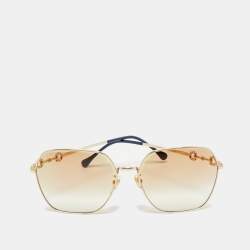 Gucci Gold Tone/Brown Gradient GG0882SA Square Sunglasses