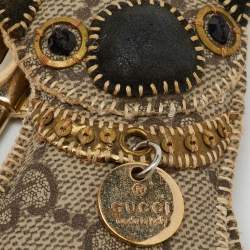 Pre Owned Gucci Beige/Brown GG Supreme Canvas Guccioli Oliver Pug Dog Bag Charm