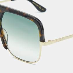 Gucci Tortoise Brown Gradient GG0478S Double G Square Sunglasses
