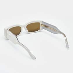 Pre Owned Gucci Ivory White/Black GG1528S Rectangle Sunglasses
