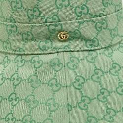 Pre Owned Gucci Green GG Canvas Wide Brim Hat L