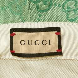Pre Owned Gucci Green GG Canvas Wide Brim Hat L