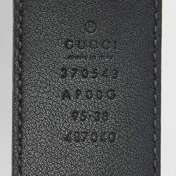 مملوكة مسبقًا Gucci Black Leather Interlocking G Buckle Belt 95 CM