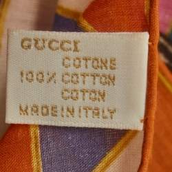 Pre Owned Gucci Pink/Brown Animal Print Cotton Scarf 