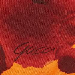 مملوكة مسبقًا وشاح غوتشي حرير مربع مطبوع برتقالي