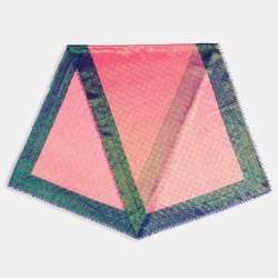 Pre Owned Gucci Pink Iridescent GG Lamé Jacquard Scarf