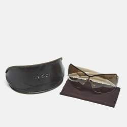 Pre Owned Gucci Brown Gradient GG1825/S Monogram Shield Sunglasses